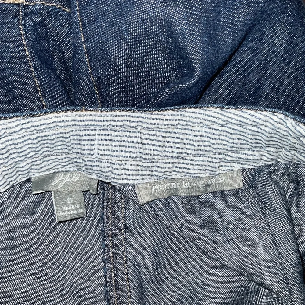 J. Jill Cargo Loose Fit Bermuda Denim‎ Shorts Size 6 Blue